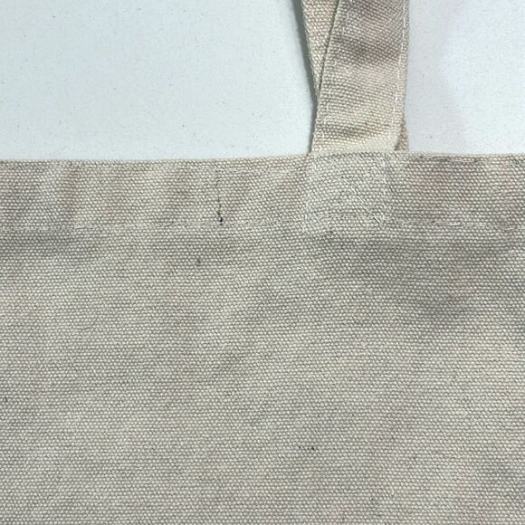 #CrazyThankful Cream Canvas Tote Bag Crazy Thankful Black Logo Medium Shoulder - Picture 5 of 9